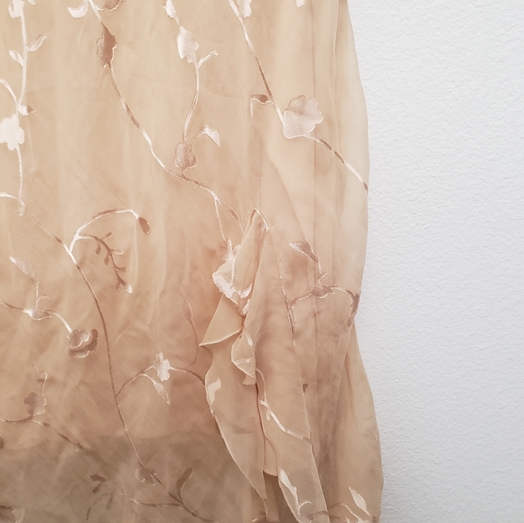 Vintage Silk Floral Satin Ruffle Skirt - Picture 4 of 4